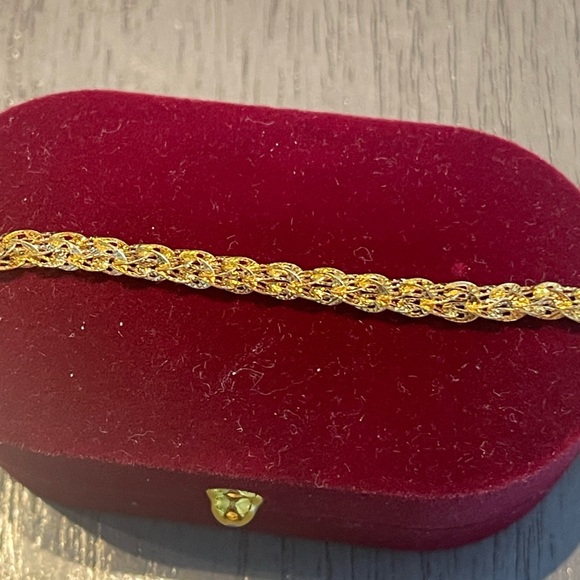 18k gold Plated over Solid 925 Sterling Silver Link Bracelet E7-1828 - Picture 5 of 6